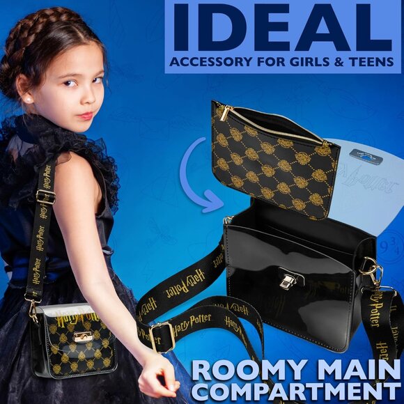 Harry Potter Girls Crossbody Bag w/ Coin Purse Adjustable Strap Magical Teen Gif - Picture 2 of 6